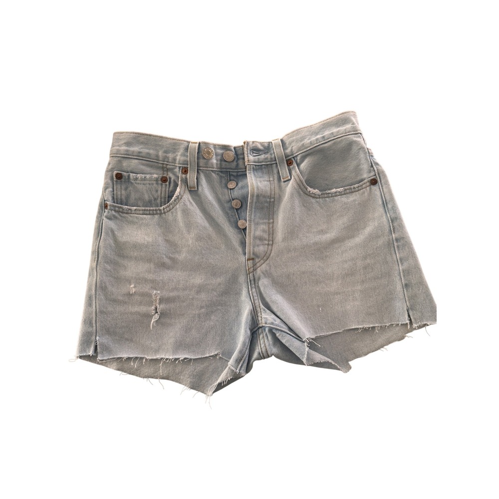 Levis 501 S Womens Light Wash Denim High Rise Cut Off Shorts Blue Size
27 - Picture 3 of 6